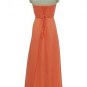 Qpid Showgirl Coral Chiffon Maxi Style Strapless Evening Prom Gown 9002