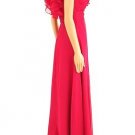 Qpid Showgirl Fuchsia Hot Pink Ruffle Neckline Diamante Evening Dress Prom Gown