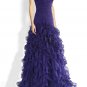 Qpid Showgirl Cadbury Purple strapless prom gown with ruffle skirt UK STOCK