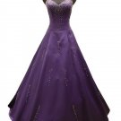 Qpid Showgirl PURPLE sweetheart A-line beaded evening dress prom gown