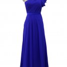 Maids chiffon empire waist one shoulder floor length bridesmaid cruise  prom