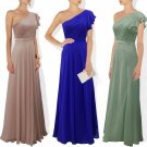 Maids one shoulder floor length bridesmaid cruise dress evening wear