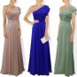 Maids one shoulder floor length bridesmaid cruise dress evening wear