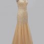 Ball Gown Nude Sequin Capped Long Evening Dress Prom Pageant Dress Stock