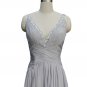 Qpid Showgirl Grey chiffon V neckline Maxi dress with shoulder strap formal gown