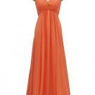 Qpid Showgirl Coral chiffon maxi style strapless evening prom gown 9002