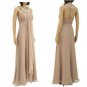 Qpid Showgirl Nude Pink Chiffon Halter neck Diamante Evening Prom Formal DressÂ