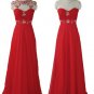 0364RD Qpid Showgirl Red Chiffon Evening Dress Prom Ball Gown UK Stock 8-20