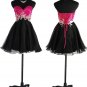 Showgirl Q 1261 Sexy Hot Pink Black Empire Waist Cocktail Short Mini Skirt Dress