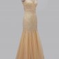 Nude Sequin  Long Evening Dress Prom Pageant Dress ball gown UK Stock