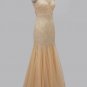 Nude Sequin  Long Evening Dress Prom Pageant Dress ball gown UK Stock