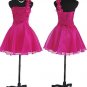 Qpid Prom Dress 1259 Fuchsia Pink Short Mini Party Cocktail Skirt Single Strap