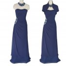 Long Evening Dress 1280 Navy Blue Chiffon Dress Choker Bolero Bridesmaid