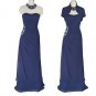 Long Evening Dress 1280 Navy Blue Chiffon Dress Choker Bolero Bridesmaid