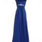 Qpid Showgirl Gown Blue Chiffon Maxi Evening Dress Prom Ball Stock 8-20 1257