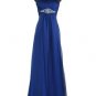Qpid Showgirl Gown Blue Chiffon Maxi Evening Dress Prom Ball Stock 8-20 1257
