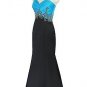 Turquoise Evening Dress Black 2 Tone Fishtail Prom Ball Gown Formal Occasion