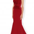 Long Evening Dress Qpid Showgirl Red Lace Cap Sleeve Bridesmaid Gown Cruise