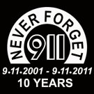 911 Never Forget Commemorative Decal Sticker White Vinyl
