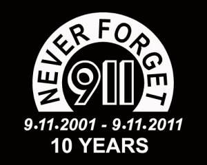 911 Never Forget Commemorative Decal Sticker White Vinyl