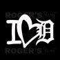 I Love Detroit White Vinyl Decal Sticker