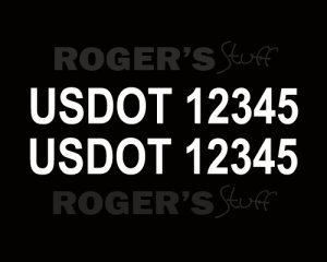 White Vinyl US DOT Sticker Decal Lettering Numbers