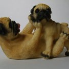 Two Pugs Playing Figurines
