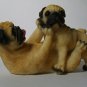 Two Pugs Playing Figurines