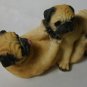 Two Pugs Playing Figurines