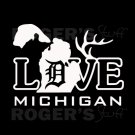White Vinyl Love Detroit Michigan Decal Sticker