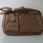 Tan Polyester Multi Pocket Handbag Purse