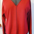 Woman "WORLD REPUBLIC CLOTHING CO." Red/Black Sweater XL  FREE SHIPPING
