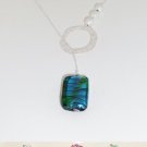Silver Lariat Necklace (Red, clear, blue, purple, pink, green or a blue-green & black bead)