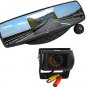 Car View Mirror Camera with Front & Rear Color Cameras, Built In DVR and Audio