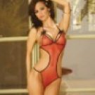 Fishnet halter neck cut out teddy.