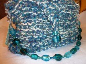 Knitted Beaded Handle Purse