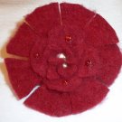 Red Rosey Flower Pin