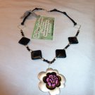 Black and Pink Flower Necklace