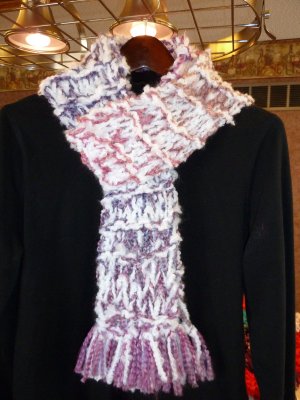 Soft & Bright White/Purple/Pink Scarf