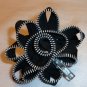 Black Zipper Flower Pin
