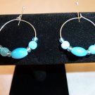 Blue and Silver Hoop Earrings
