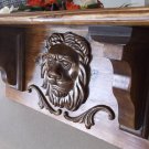 Primitive Rustic Handmade Hand Carved Lion Head Wall Shelf  New   20 x9 1/2 x6 "  Antique Design