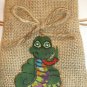 Jute Drawstring Snake Bag with Rubber Snake Toy