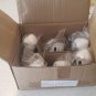 (6) White drawer knobs drawer pulls umbrella shaped