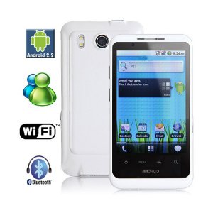 New WHITE T710 Quadband Dual SIM Android 2.2 Smartphone 4.0 inch Touchscreen GPS WiFi Free Shipping