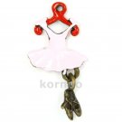 Ballet dress charm with hanging ballet slippers