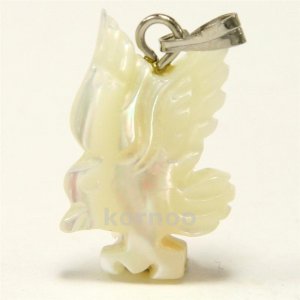 Eagle charm pendant in sea shell