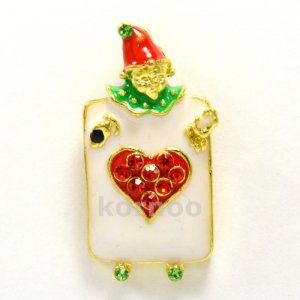 Multi-coloured playing card enamel charm