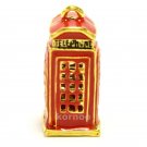 British old style Telephone Booth charm in Gold