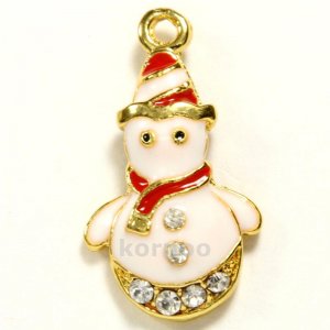 Snowman charm with rhinestones